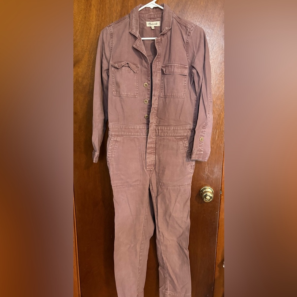 Madewell Pink Button-Up Jump Suit